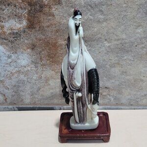 A Japanese Carved Okimono Man on Horseback